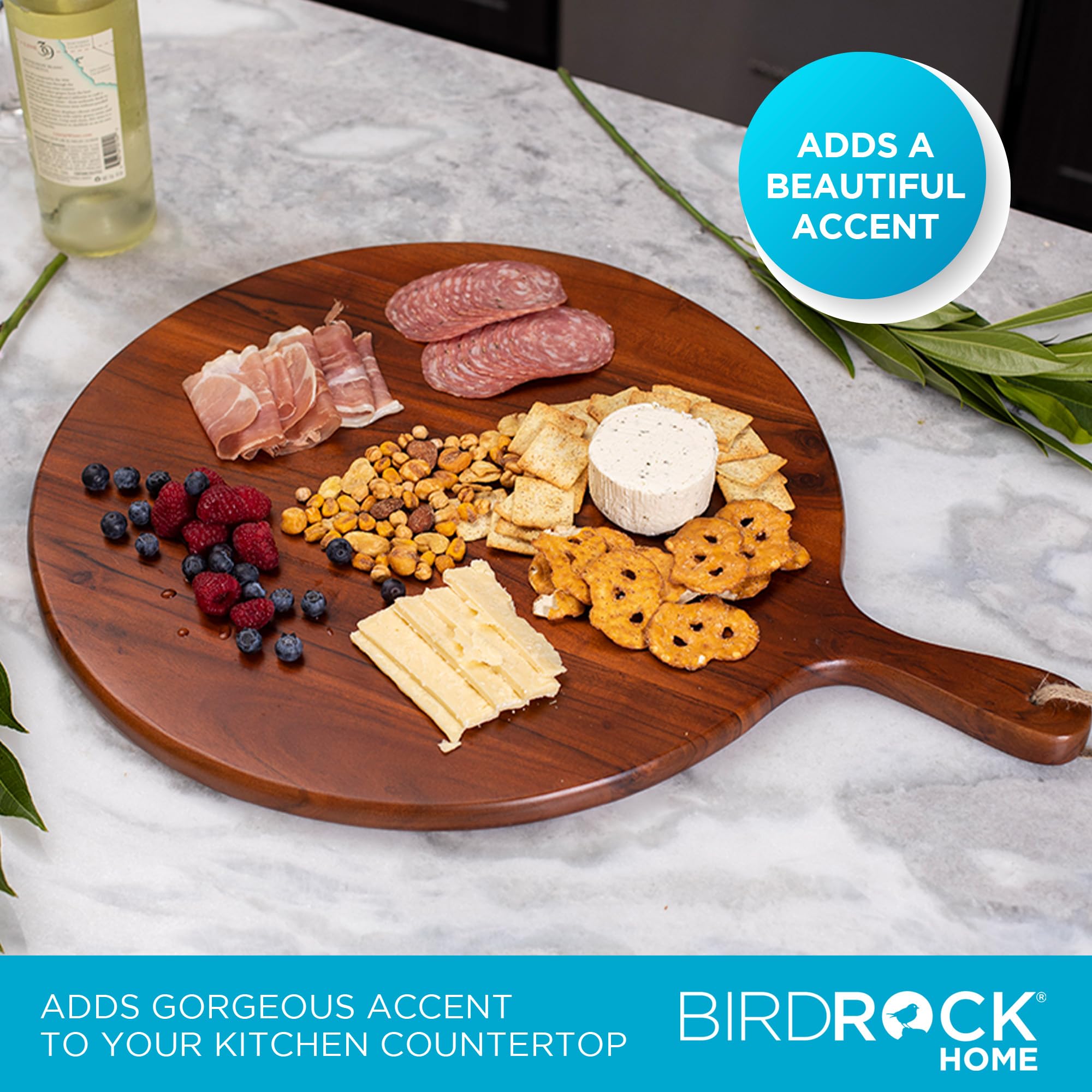Amazon.co.jp: BirdRock Home 18インチ 円形アカシア木製チーズ